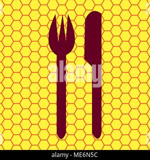 cutlery, knife fork Flat modern web button and space for your text. Vector. EPS10 Stock Vector