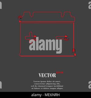 Car battery. Flat modern web button and space for your text. Vector. EPS10 Stock Vector