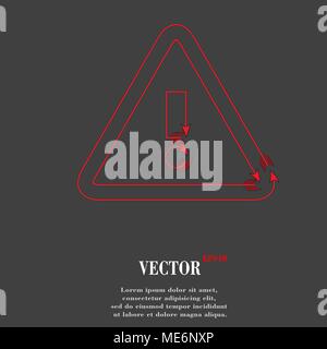 danger. exclamation mark Flat modern web button and space for your text. Vector. EPS10 Stock Vector