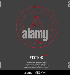 Compass. Flat modern web button and spaceCompass. Flat modern web button and space for your text. Vector EPS10 Stock Vector