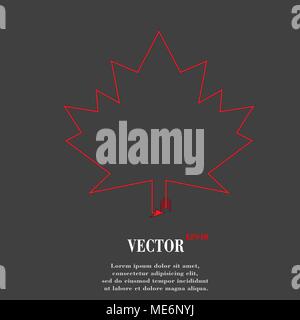 maple Leaf. Flat modern web button and space for your text. Vector. EPS10 Stock Vector
