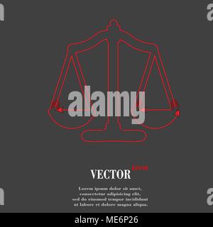 Scales balance. Flat modern web button and space for your text. Vector. EPS10 Stock Vector