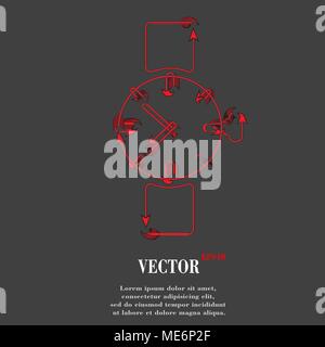 Watch,clock Flat modern web button and space for your text. Vector. EPS10 Stock Vector