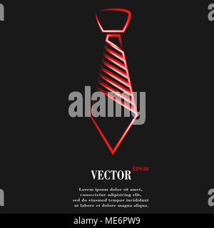 Hipster tie. Flat modern web button and space for your text. Vector. EPS10 Stock Vector