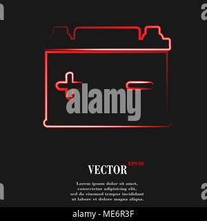 Car battery. Flat modern web button and space for your text. Vector. EPS10 Stock Vector