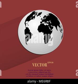 World map web icon, flat design. Vector illustration. EPS10 Stock Vector