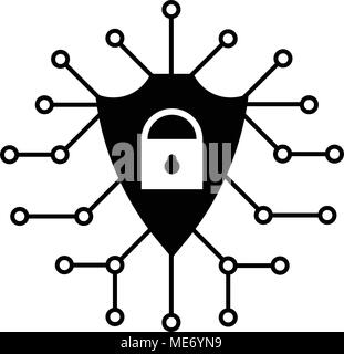 Cyber security icon, Vector icon flat style Stock Vector