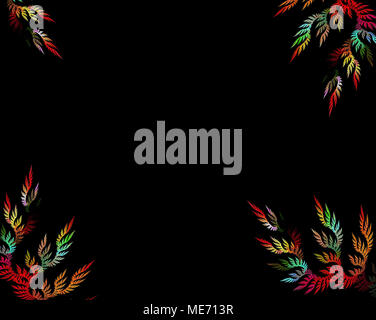 Multicolor fractal flower on black background. Computer generated graphics Stock Photo