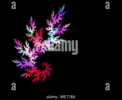 Multicolor fractal flower on black background. Computer generated graphics Stock Photo