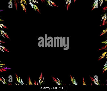 Multicolor fractal flower on black background. Computer generated graphics Stock Photo