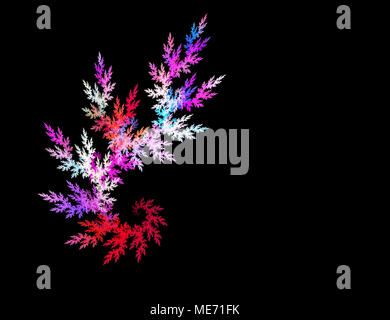 Multicolor fractal flower on black background. Computer generated graphics Stock Photo