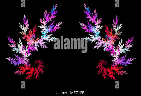 Multicolor fractal flower on black background. Computer generated graphics Stock Photo