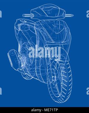 Scooter outline concept. Vector Stock Vector