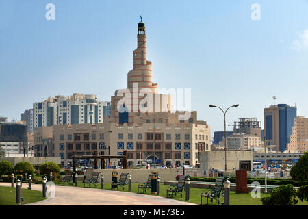 The spiral mosque of the Kassem Darwish Fakhroo Islamic Centre in Doha, Doha, Qatar, Middle East Stock Photo