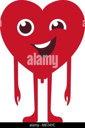 Cartoon red Heart wink Stock Vector