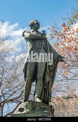 Marquis de Lafayette Bronze Statue in Union Square, NYC, USA Stock Photo