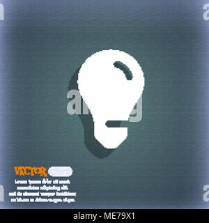 light bulb, idea icon symbol on the blue-green abstract background with shadow and space for your text. Vector illustration Stock Vector