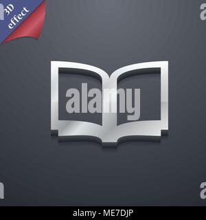 Open book  icon symbol. 3D style. Trendy, modern design with space for your text Vector illustration Stock Vector