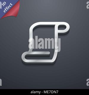 paper scroll  icon symbol. 3D style. Trendy, modern design with space for your text Vector illustration Stock Vector