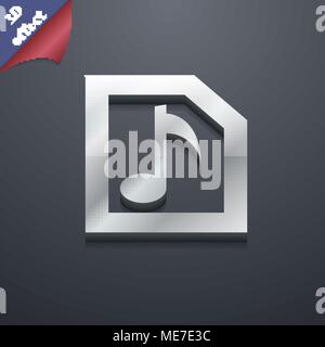 Audio, MP3 file  icon symbol. 3D style. Trendy, modern design with space for your text Vector illustration Stock Vector