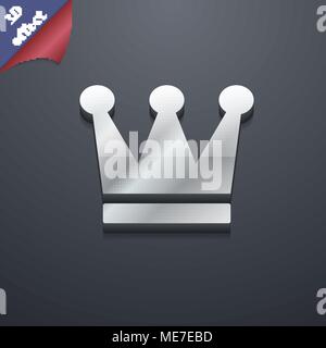 King, Crown  icon symbol. 3D style. Trendy, modern design with space for your text Vector illustration Stock Vector