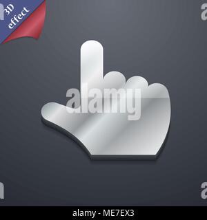 pointing hand  icon symbol. 3D style. Trendy, modern design with space for your text Vector illustration Stock Vector
