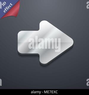 Arrow right, Next  icon symbol. 3D style. Trendy, modern design with space for your text Vector illustration Stock Vector