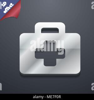 first aid kit icon symbol. 3D style. Trendy, modern design with space for your text Vector illustration Stock Vector