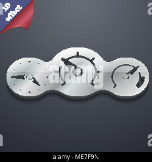speed, speedometer icon symbol. 3D style. Trendy, modern design with space for your text Vector illustration Stock Vector