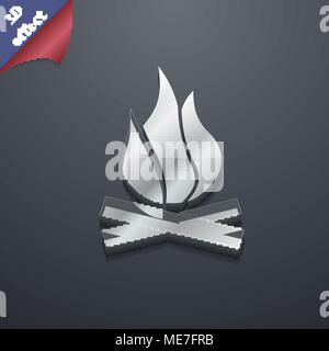 A fire icon symbol. 3D style. Trendy, modern design with space for your text Vector illustration Stock Vector