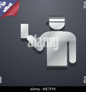 Inspector icon symbol. 3D style. Trendy, modern design with space for ...