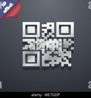 Qr code icon symbol. 3D style. Trendy, modern design with space for your text Vector illustration Stock Vector