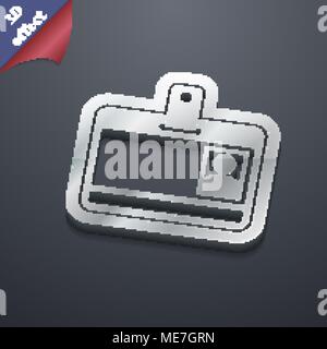 Id card icon symbol. 3D style. Trendy, modern design with space for your text Vector illustration Stock Vector