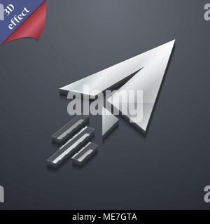 Paper airplane icon symbol. 3D style. Trendy, modern design with space for your text Vector illustration Stock Vector