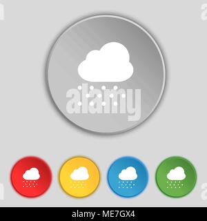 snowing icon sign. Symbol on five flat buttons. Vector illustration Stock Vector