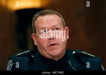 U.S. Customs and Border Protection Field Operations Executive Assistant Commissioner Todd Owen testifies during the Senate Homeland Security and Governmental Affairs Permanent Subcommittee on Investigations hearing on combating the opioid crisis January 25, 2018 in Washington, DC.    (photo by Glenn Fawcett via Planetpix) Stock Photo