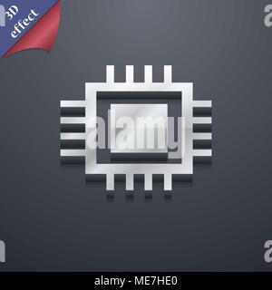 Central Processing Unit icon symbol. 3D style. Trendy, modern design with space for your text Vector illustration Stock Vector