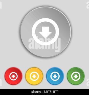 Arrow down, Download, Load, Backup icon sign on the original five ...