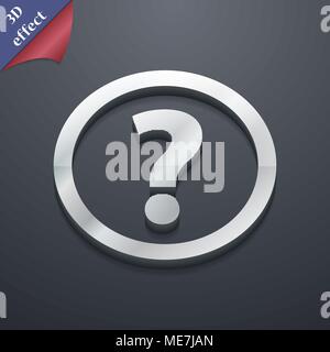 Question mark icon symbol. 3D style. Trendy, modern design with space for your text Vector illustration Stock Vector