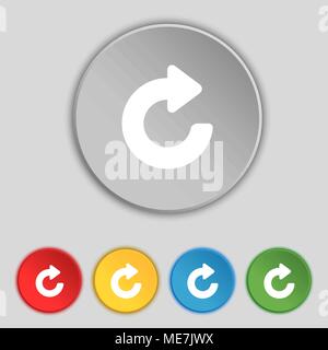 Upgrade, arrow icon sign. Symbol on five flat buttons. Vector illustration Stock Vector
