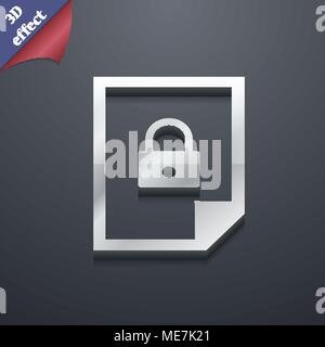 file locked icon symbol. 3D style. Trendy, modern design with space for your text Vector illustration Stock Vector