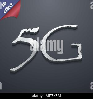 5G icon symbol. 3D style. Trendy, modern design with space for your text Vector illustration Stock Vector
