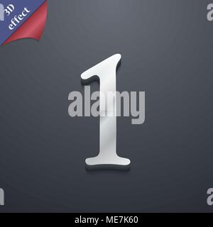 number one icon symbol. 3D style. Trendy, modern design with space for your text Vector illustration Stock Vector
