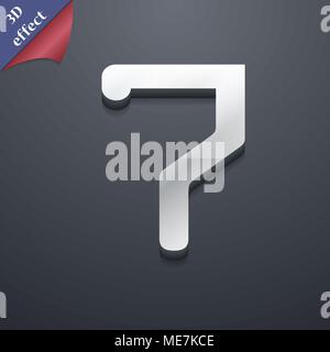 number seven icon symbol. 3D style. Trendy, modern design with space for your text Vector illustration Stock Vector
