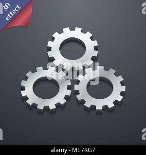 setting icon symbol. 3D style. Trendy, modern design with space for your text Vector illustration Stock Vector