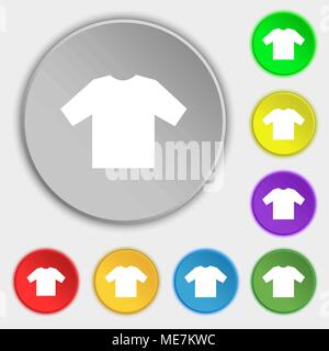 t-shirt icon sign. Symbol on five flat buttons. Vector illustration Stock Vector