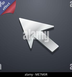 Cursor, arrow  icon symbol. 3D style. Trendy, modern design with space for your text Vector illustration Stock Vector