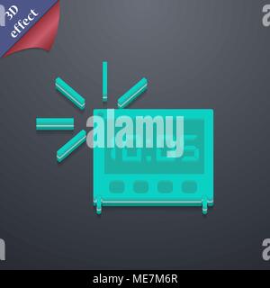 digital Alarm Clock  icon symbol. 3D style. Trendy, modern design with space for your text Vector illustration Stock Vector