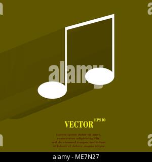 Music elements notes web icon, flat design. Vector illustration. EPS10 Stock Vector