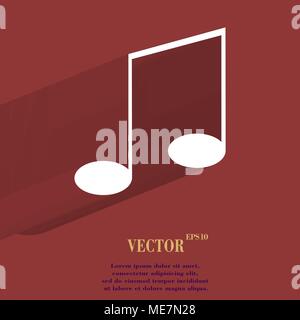 Music elements notes web icon, flat design. Vector illustration. EPS10 Stock Vector